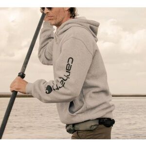 NWT Carhartt Midweight Signature Sleeve Hooded Sweatshirt - Men's grey/black L